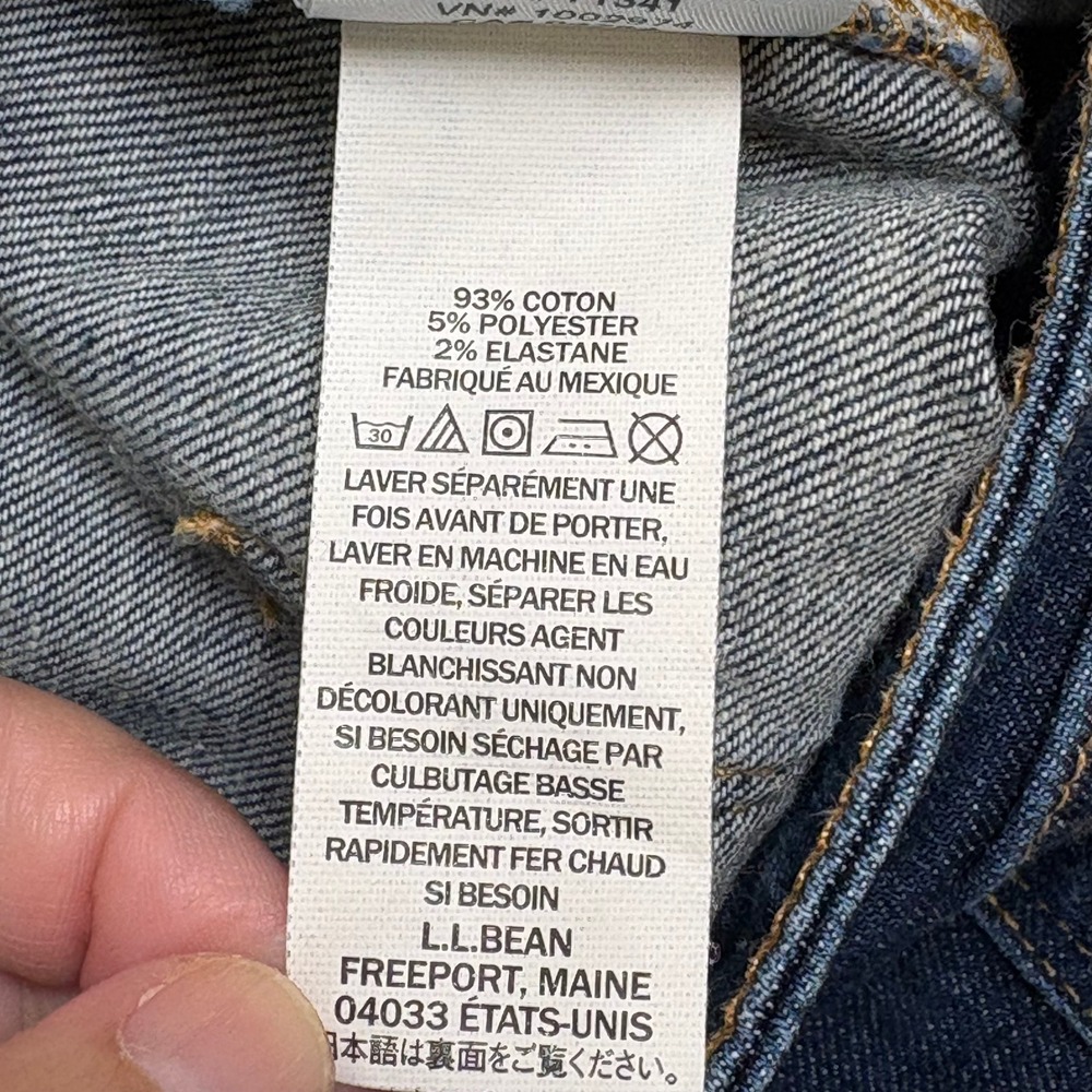 LL Bean Classic Fit Straight Leg Jeans Womens 16 MT Dark Wash Stretch 500301 - Picture 8 of 14